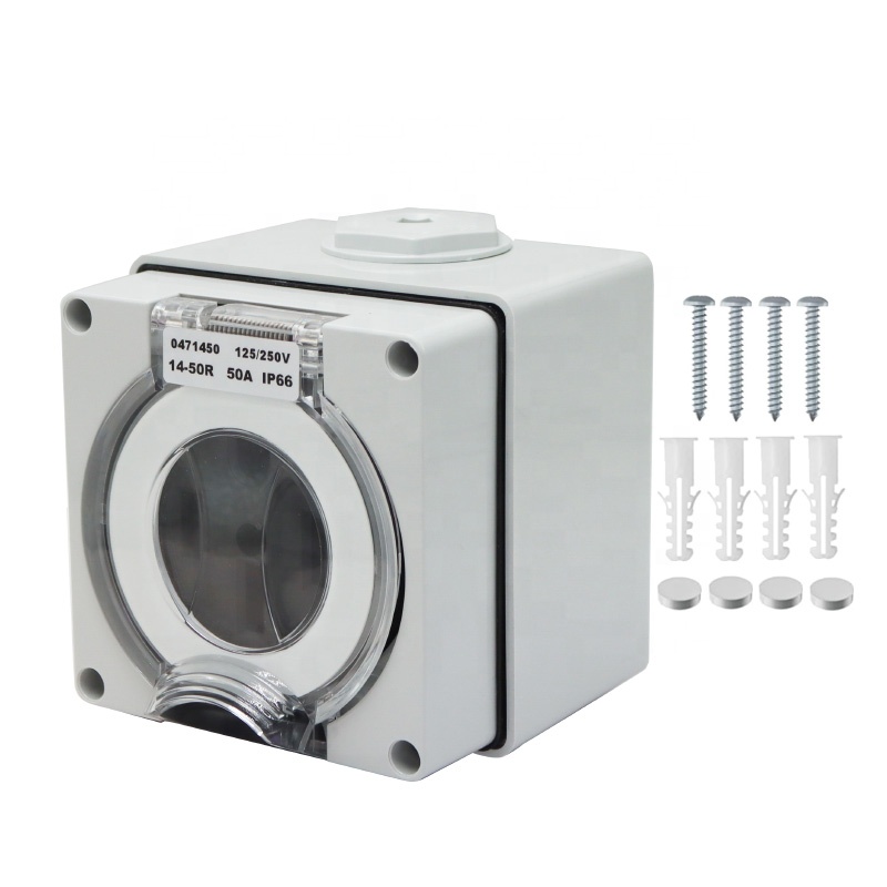 Outdoor Power Receptacle Box - 50 Amp Generator RV Power Inlet
