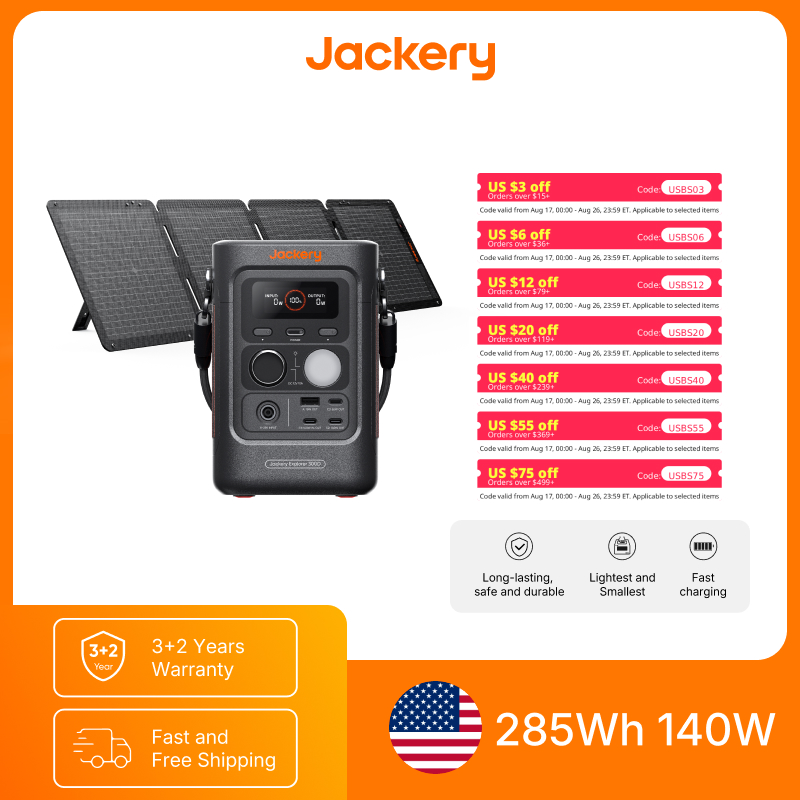 Power Outdoor Jackery - Jackery Explorer 300DC Power Bank and