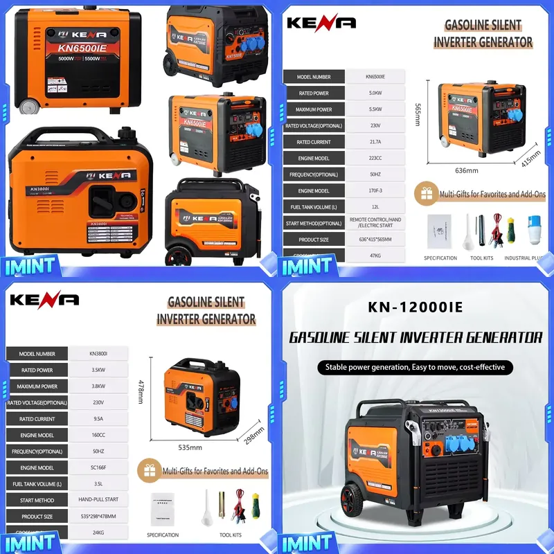 Portable Generator Inverter - 3.5kW 6.5kW Dual-Fuel LPG/CNG Remote-Start Silent