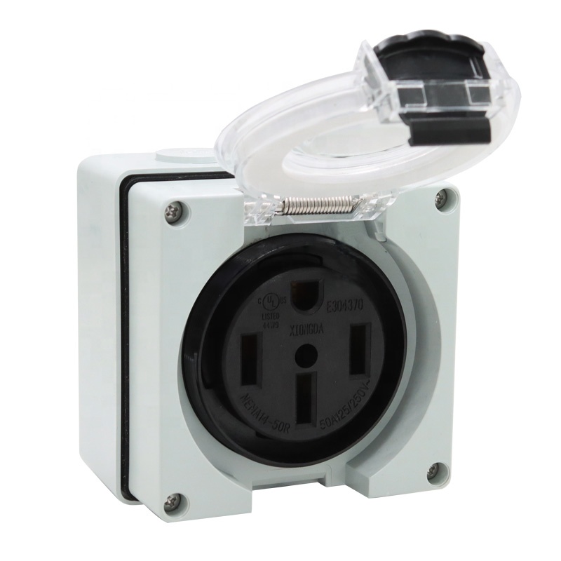Outdoor Power Receptacle Box - 50 Amp Generator RV Power Inlet
