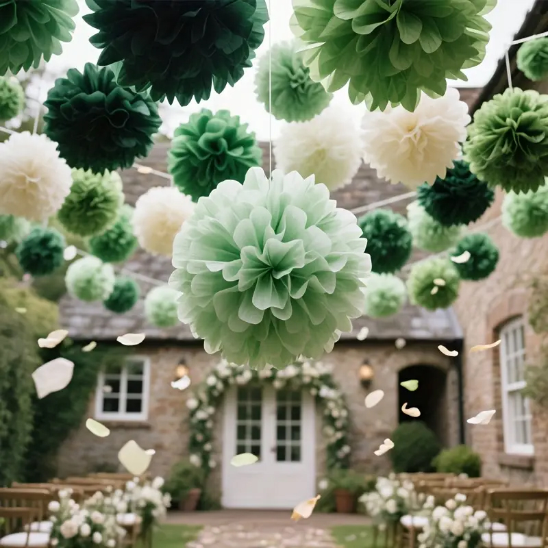 Outdoor Power For Wedding - 30 Pieces of Bohemian Style Green