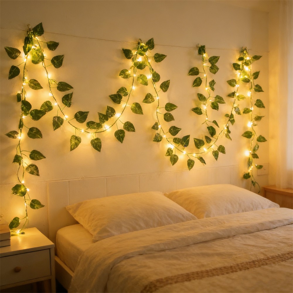 LED Green Rattan Leaf Fairy Li - Outdoor Power For Wedding recension och pris