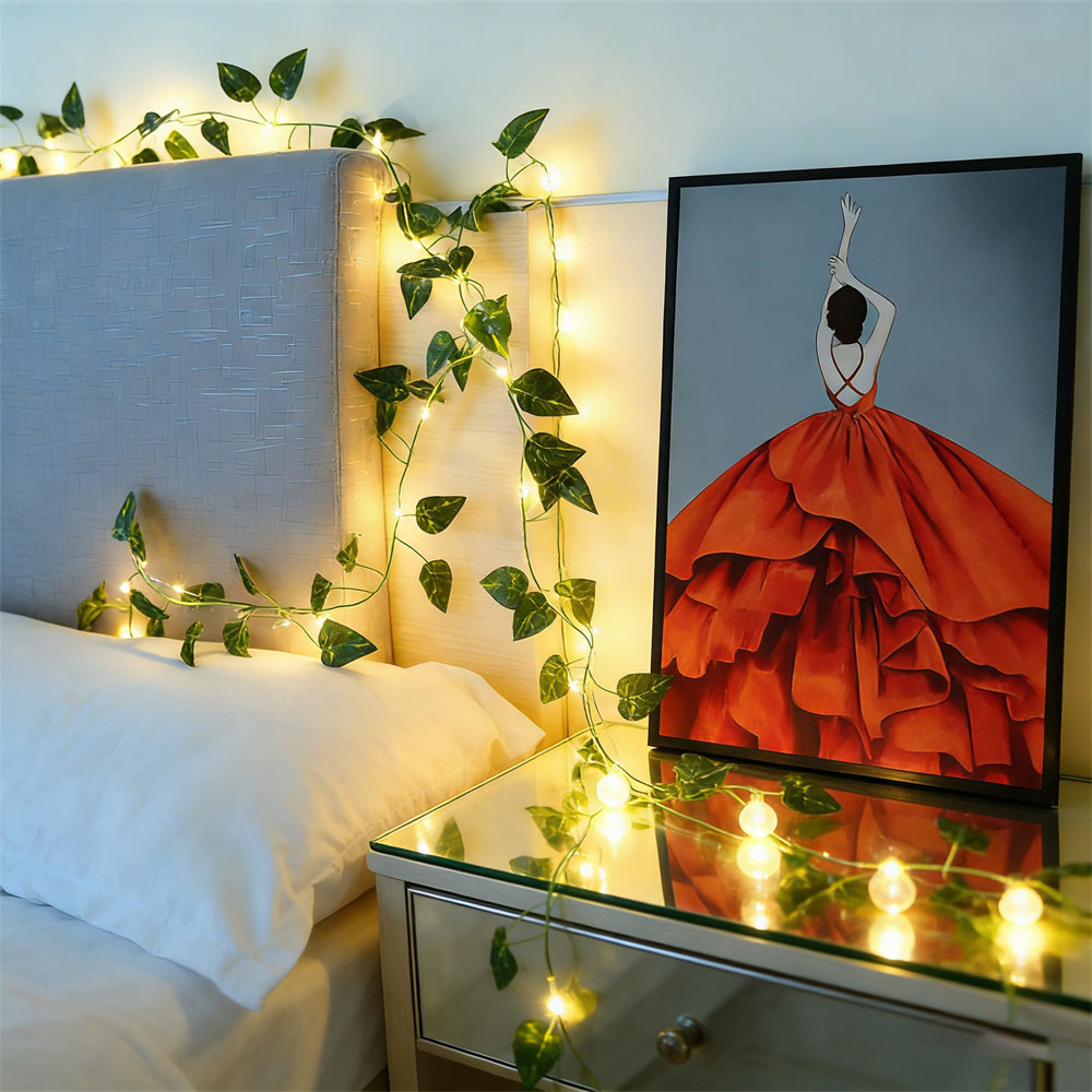LED Green Rattan Leaf Fairy Li - Outdoor Power For Wedding recension och pris