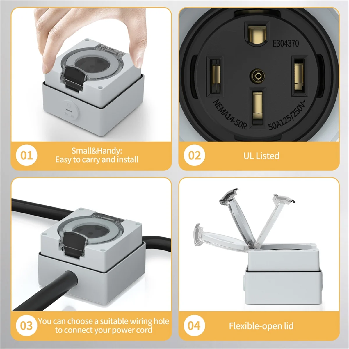 AT16 50Amp Power Outlet Box, 1 - Outdoor Power Receptacle Box recension och pris