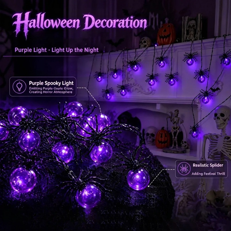 Battery Powered Spider LED Str - Outdoor Power For Lights recension och pris