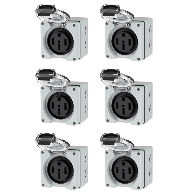 ABLK 6X 50Amp Power Outlet Box - Outdoor Power Receptacle Box recension och pris