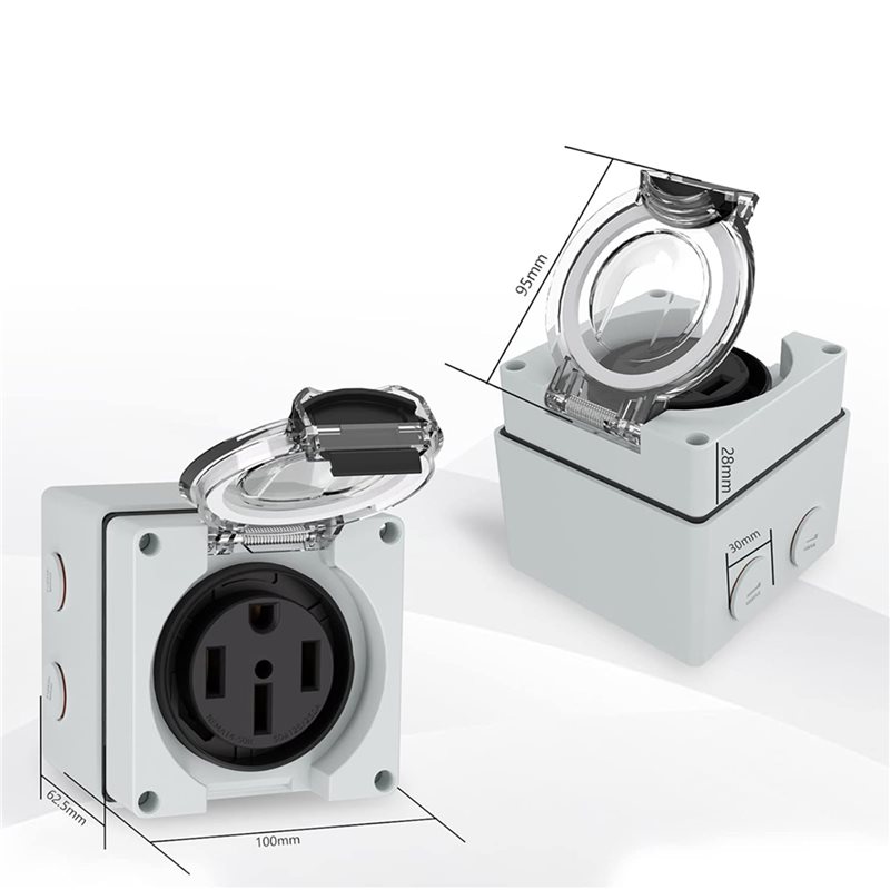 ABLK 6X 50Amp Power Outlet Box - Outdoor Power Receptacle Box recension och pris
