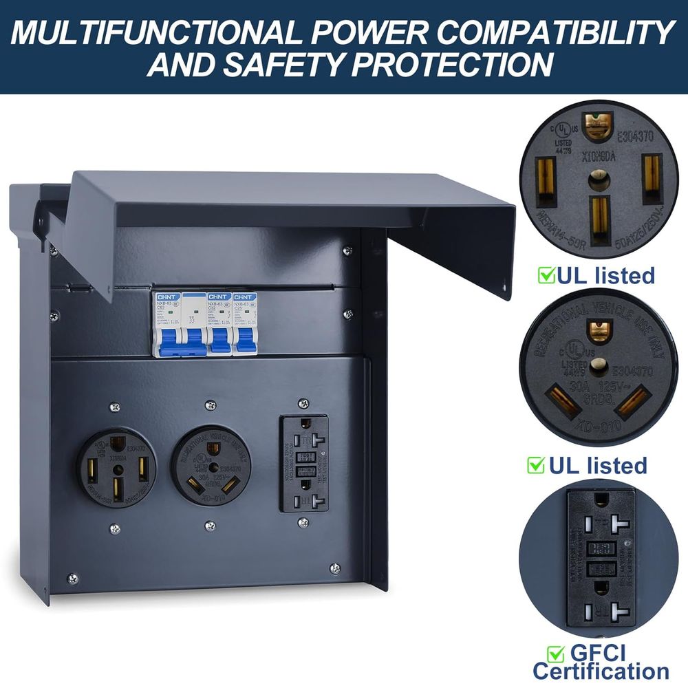 RV Electrical Panel with Break - Outdoor Power Receptacle Box recension och pris