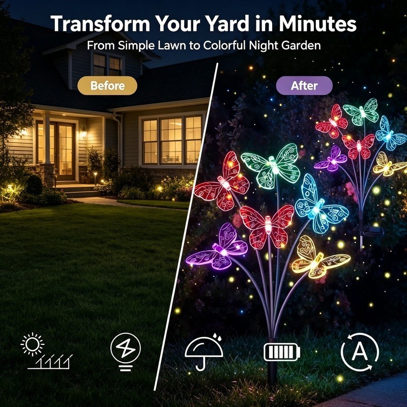 Solar Powered Butterfly Lights - Outdoor Power For Lights recension och pris