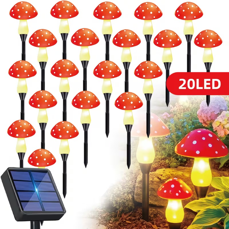 Solar-Powered LED Mushroom Lig - Outdoor Power For Wedding recension och pris