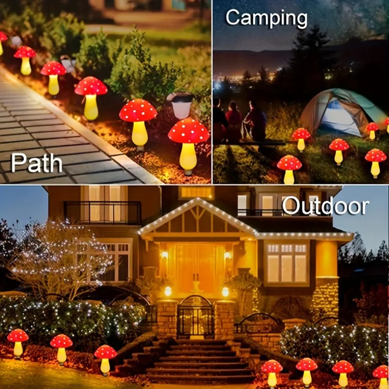 Solar-Powered LED Mushroom Lig - Outdoor Power For Wedding recension och pris
