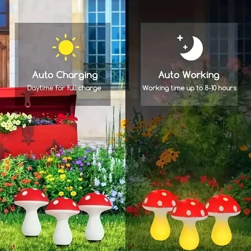 Solar-Powered LED Mushroom Lig - Outdoor Power For Wedding recension och pris
