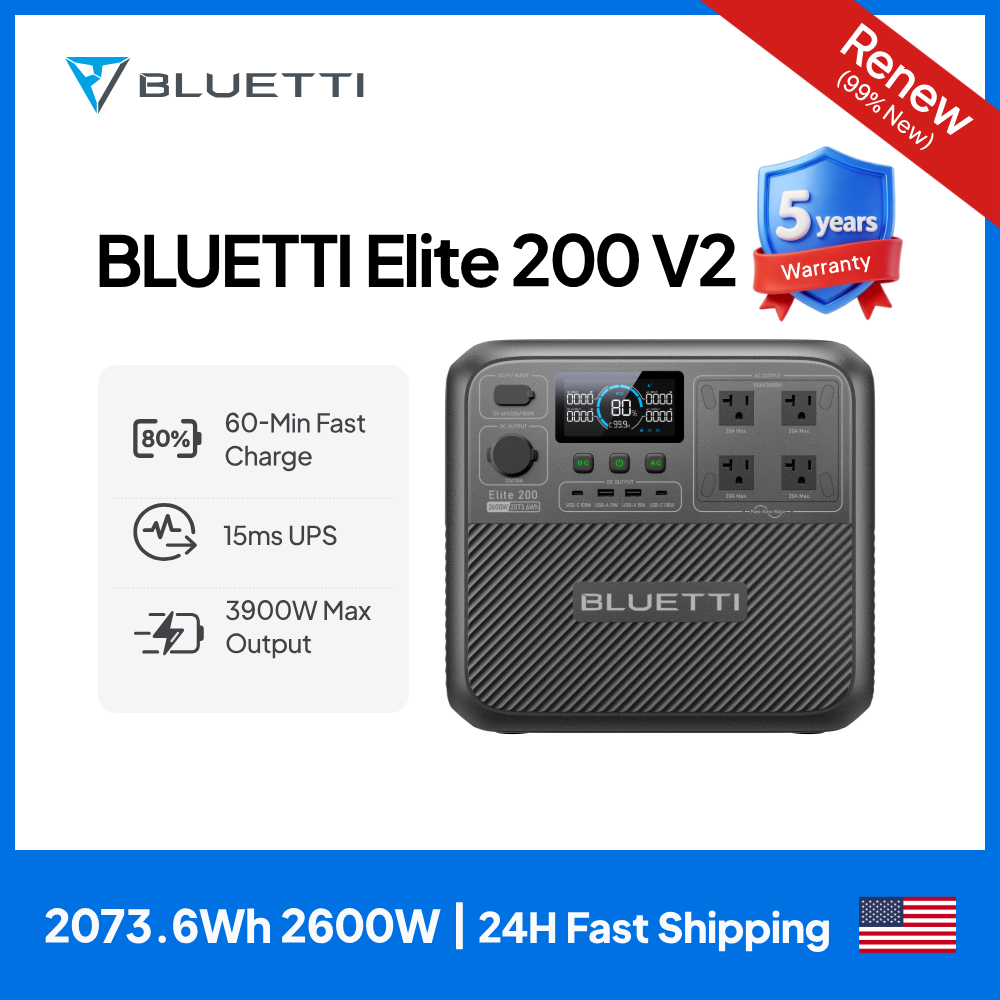 【Renew】BLUETTI Elite 200 V2 Po - Outdoor Powerwall recension och pris