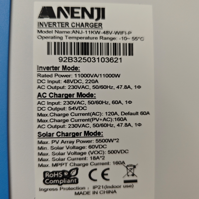 ANENJI 11KW 48V Hybrid Solar I - Portable Generator Inverter recension och pris