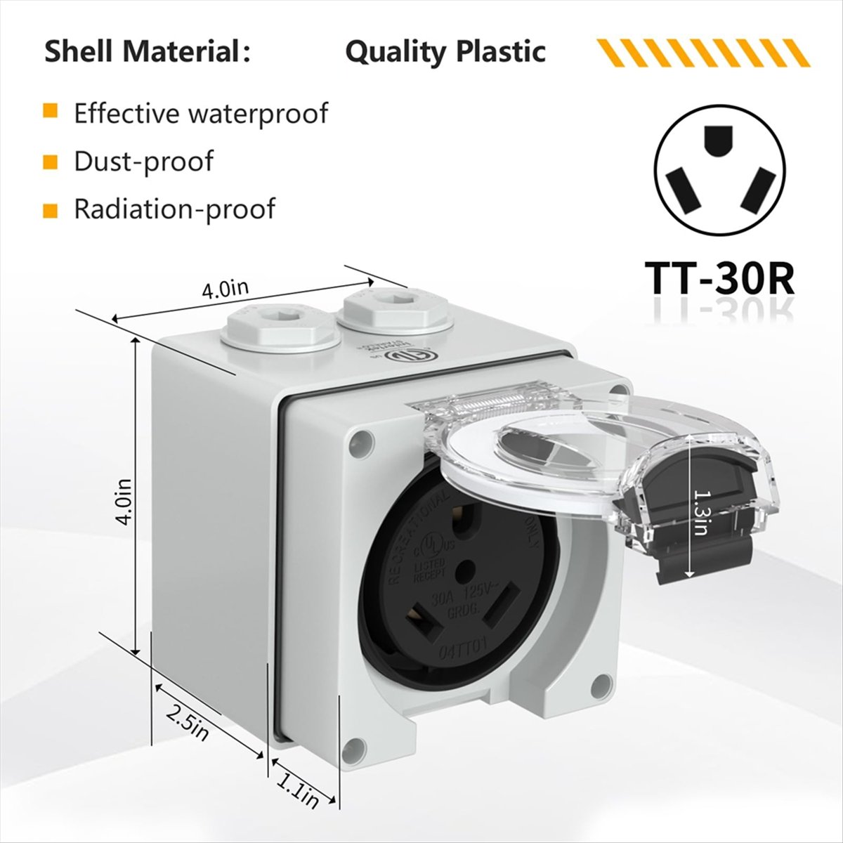 HHTL 30Amp Power Outlet Box,12 - Outdoor Power Receptacle Box recension och pris