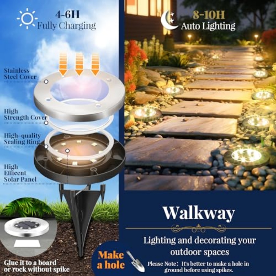 Solar Ground Lights Solar Ligh - Outdoor Power For Lights recension och pris