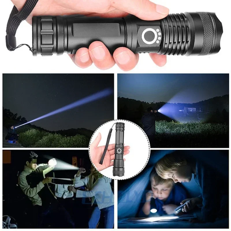 High Power XHP70 Led Flashligh - Outdoor Power Supply recension och pris